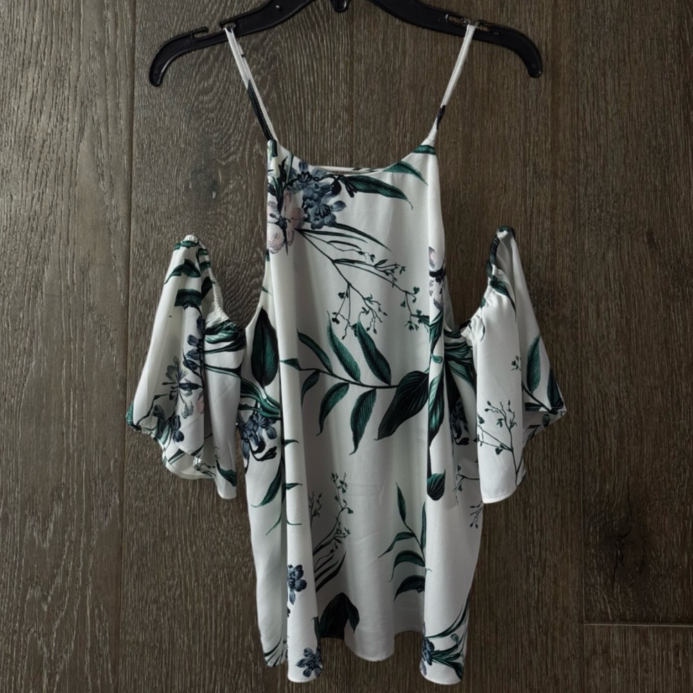 Dynamite Floral Cold Shoulder Blouse